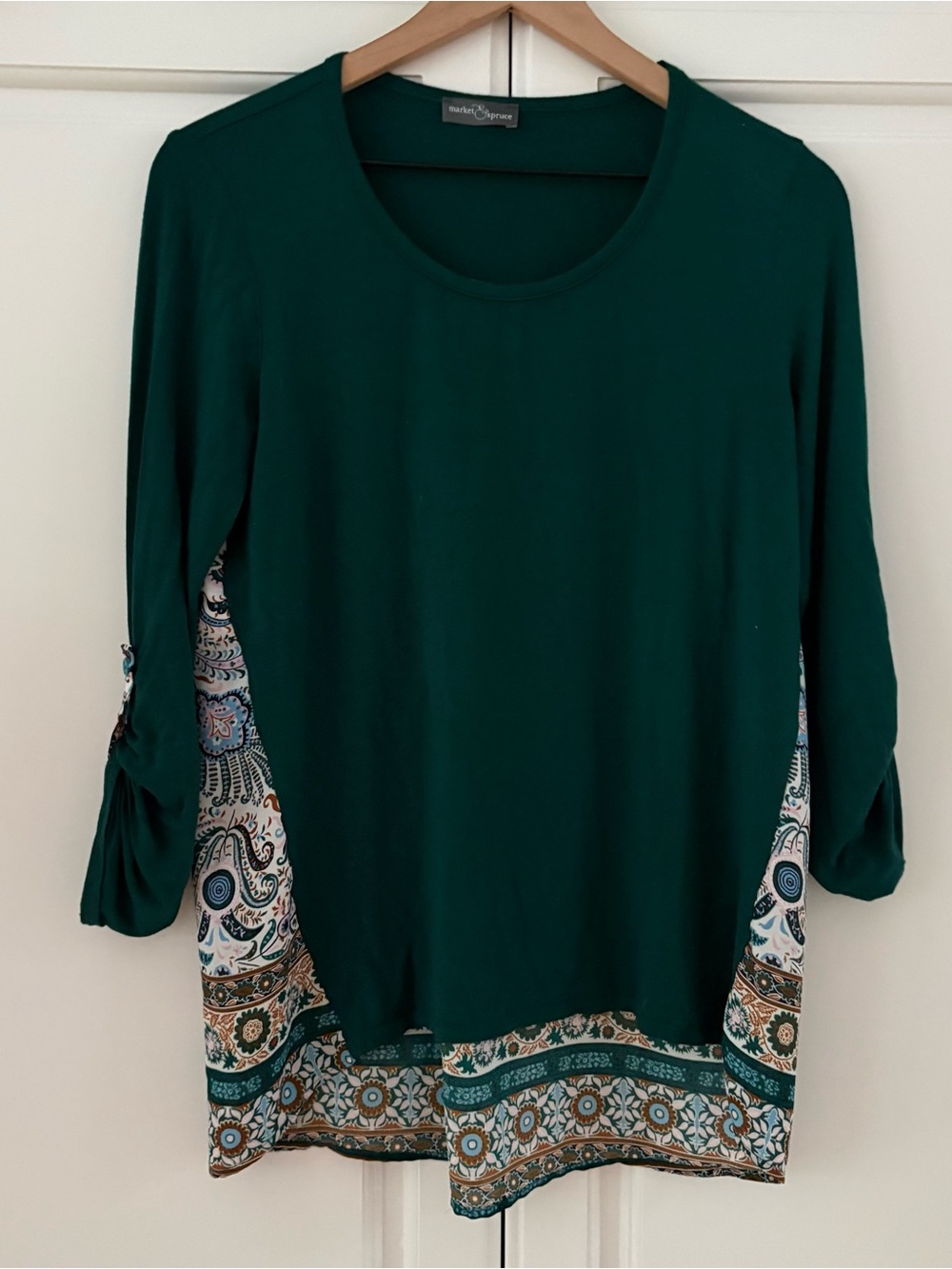 Stitch Fix Market Spruce Paisley Mix 3/4 Sleeve Shirt